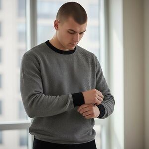 Men's Classic Gray Crewneck Sweater